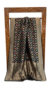 Pure Katan Silk Banarasi Handloom Saree - All over Jaal work With Meenakari - The Handlooms