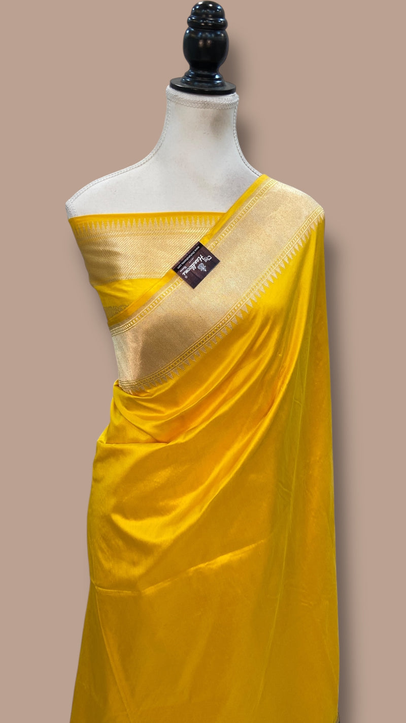 Pure Katan Silk Banarasi Handloom Saree - Paithani Border - The Handlooms
