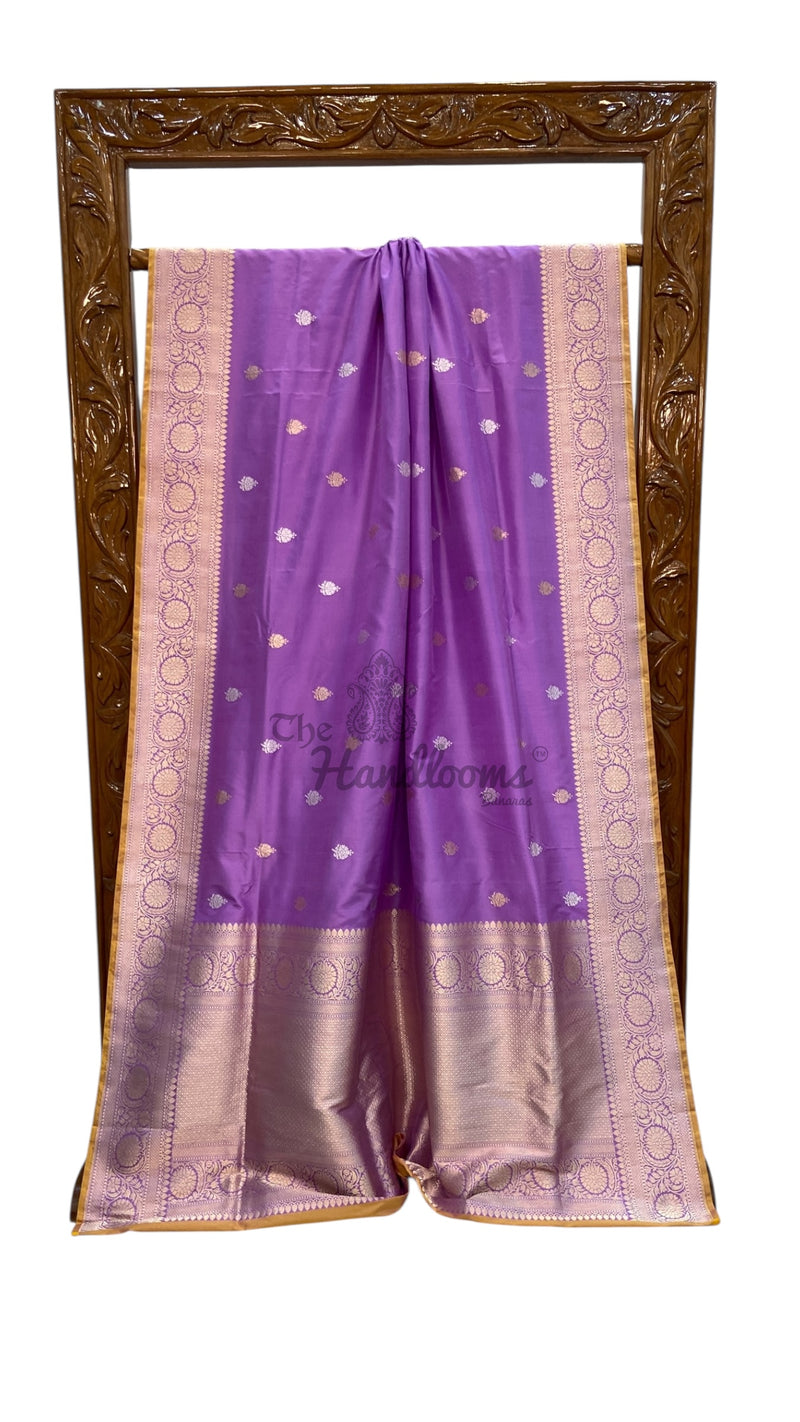 Pure Katan Silk Banarasi Handloom Saree - All Over Kadua Motifs - The Handlooms