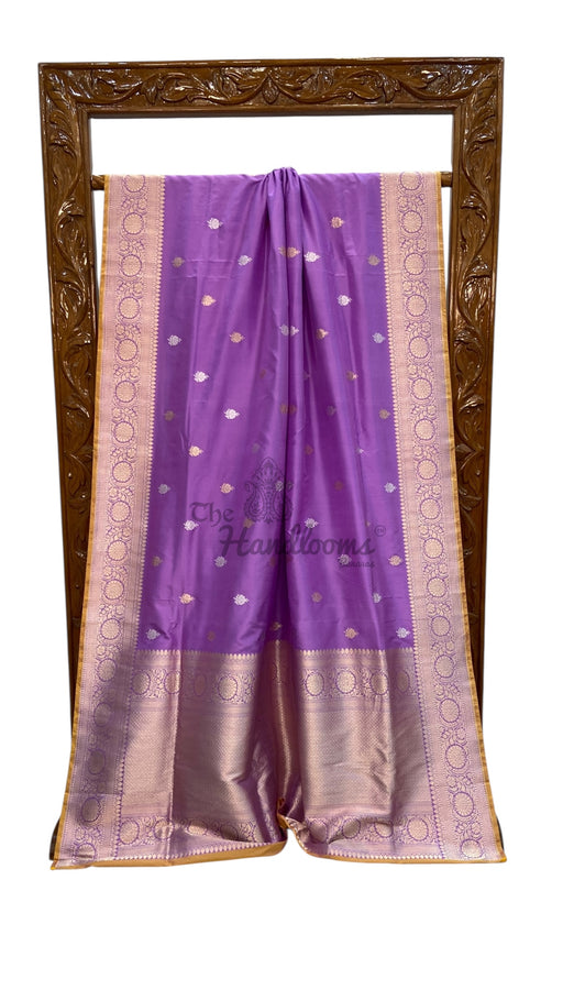 Pure Katan Silk Banarasi Handloom Saree - All Over Kadua Motifs - The Handlooms