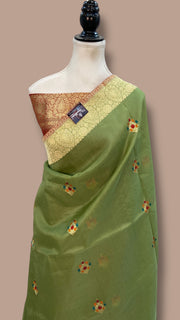 Pure Kora Handloom Banarasi All Over Kadua Motifs Saree - The Handlooms