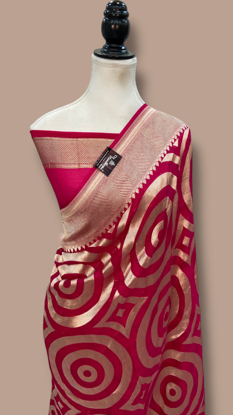 Khaddi Georgette Handloom Banarasi Saree - The Handlooms