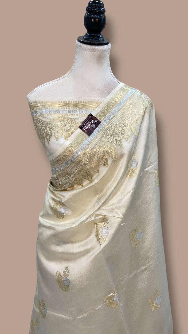 Pure Mango Silk Banarasi Handloom Saree - The Handlooms