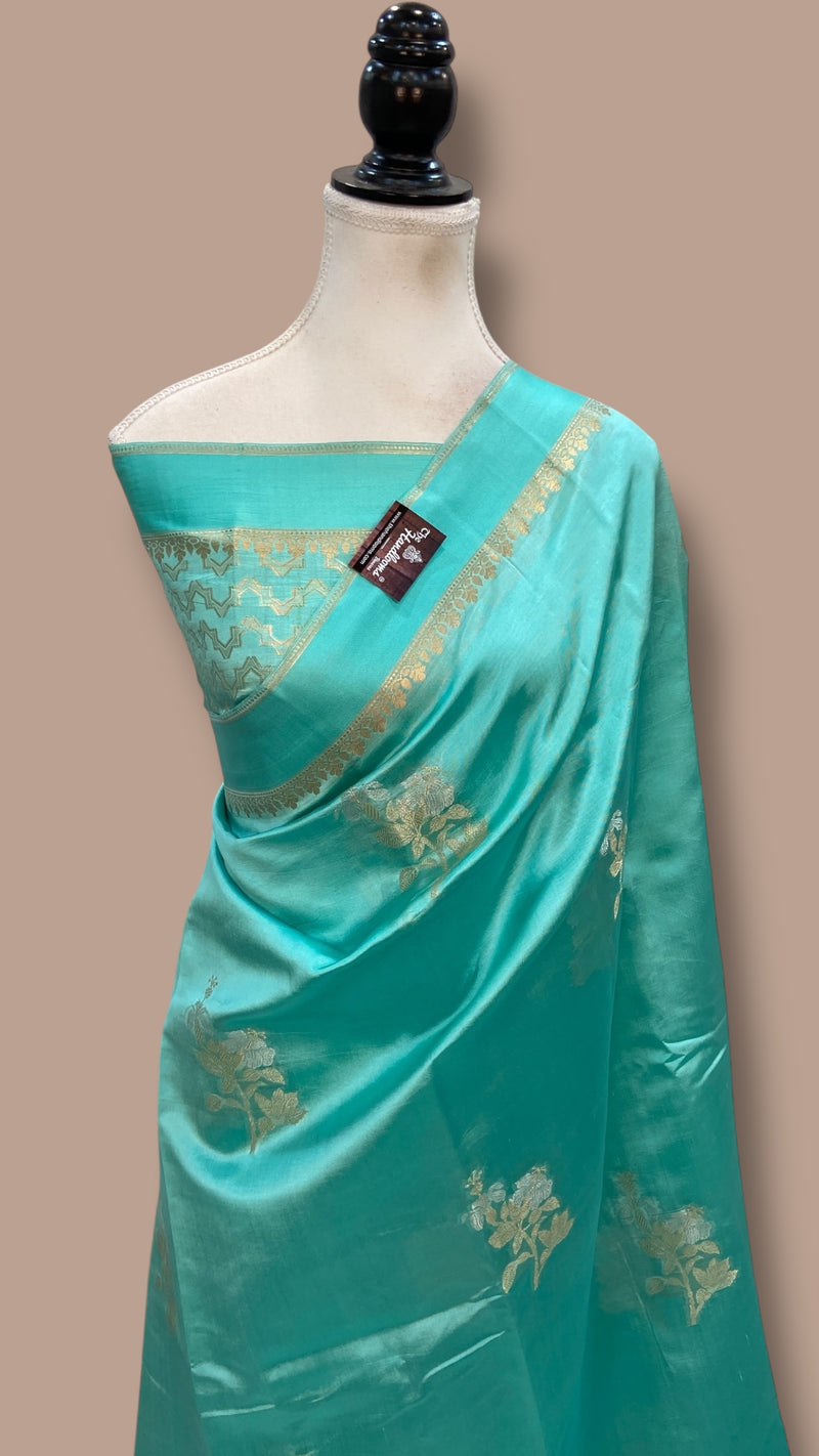 Pure Mango Silk Banarasi Handlokom Saree - The Handlooms