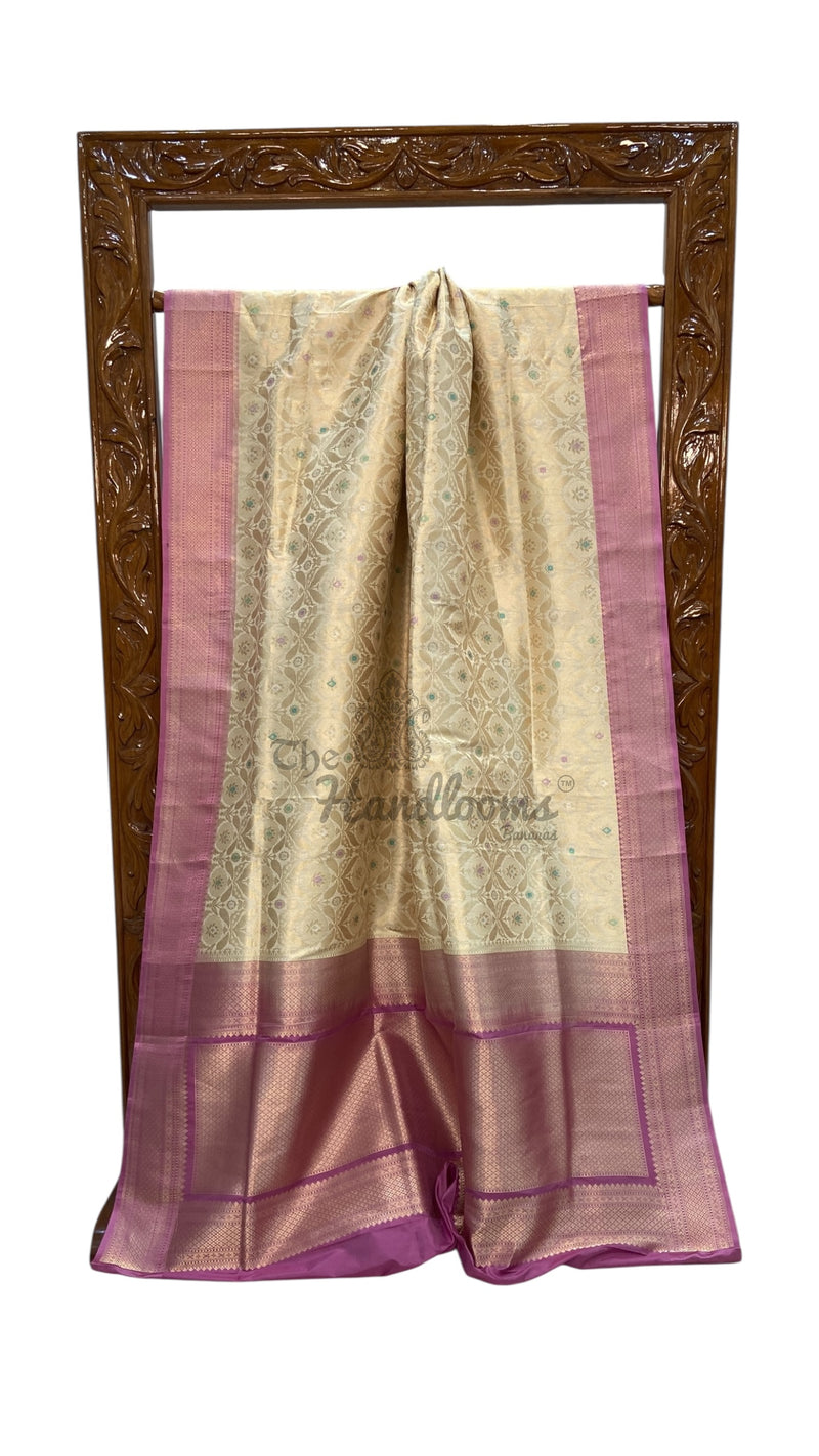 Ektara Pure Katan Silk Banarasi Handloom Saree - Tanchui Brocade Satan Border - The Handlooms