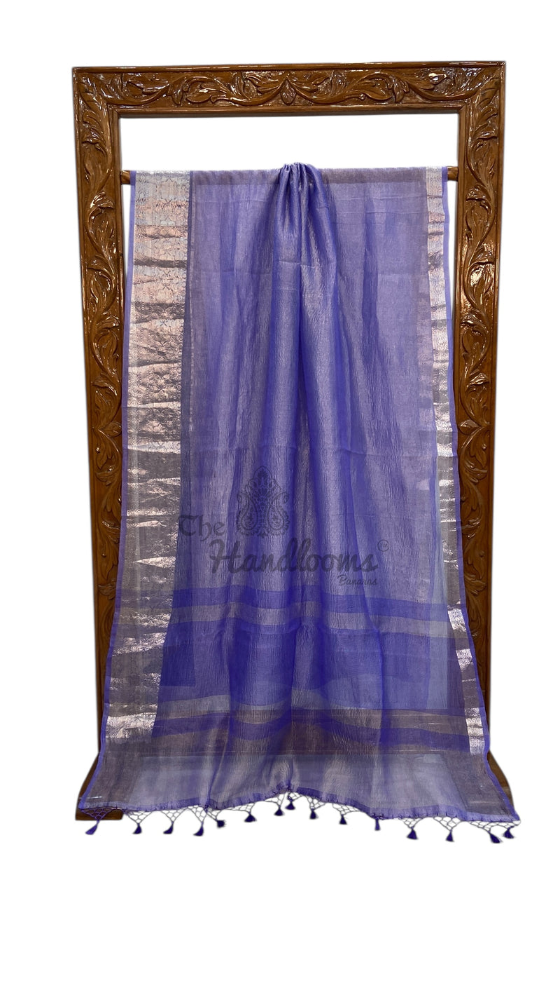 Pure Kora Tissue Crush Handloom Banarasi Saree - The Handlooms