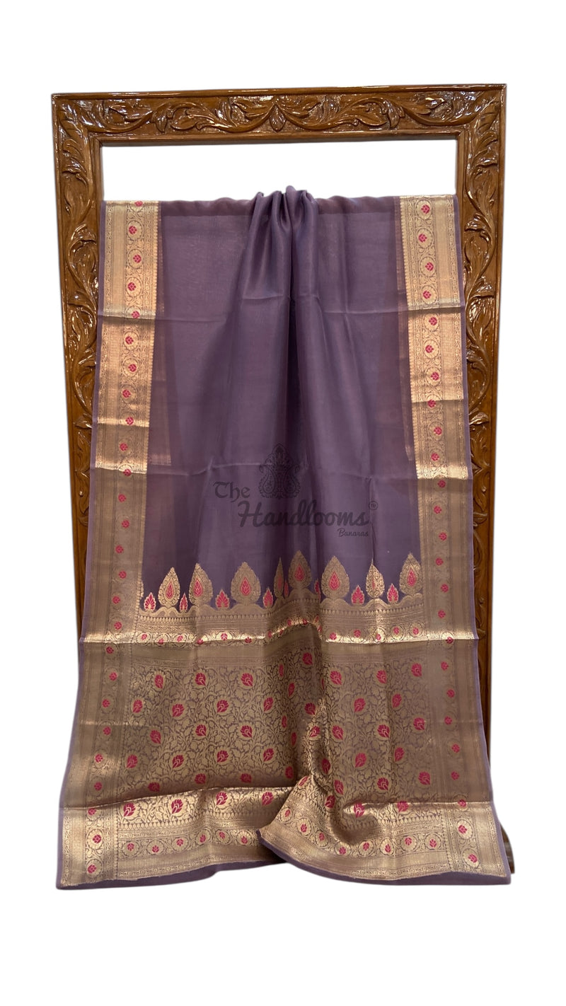 Pure Kora Silk Handloom Banarasi Saree - The Handlooms