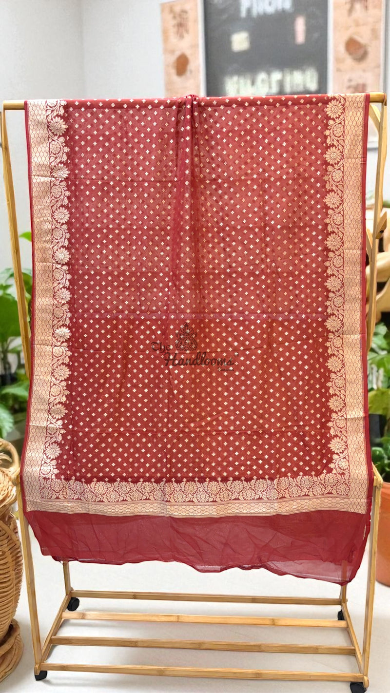 Pure Khaddi Georgette Handloom Dupatta - The Handlooms