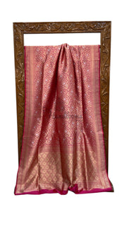 Regal Pure Katan Silk Banarasi Saree – Handwoven Tanchui Brocade with Meenakari Work - The Handlooms