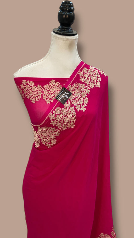 Khaddi Georgette Handloom Banarasi Saree - The Handlooms