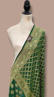Pure Georgette Banarasi Bandhej Handloom Dupatta - The Handlooms