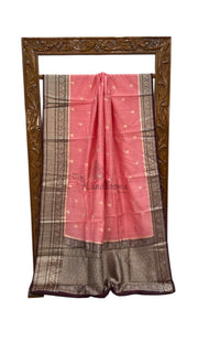Moonga Georgette Handloom Banarasi Saree - The Handlooms