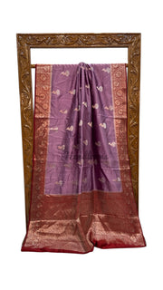 Pure Chiniya Silk Khaddi Handloom Banarasi Saree - The Handlooms