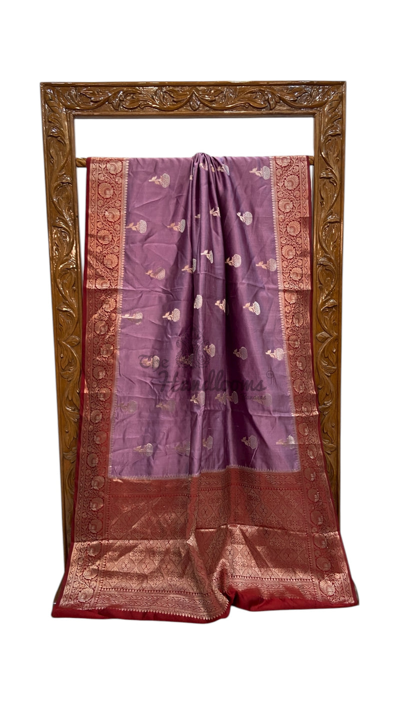 Pure Chiniya Silk Khaddi Handloom Banarasi Saree - The Handlooms