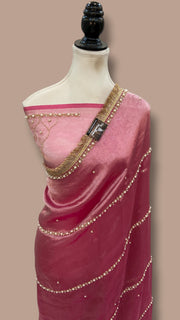 Pure Kora Silver Tissue Handloom Banarasi Saree - Handwork - The Handlooms