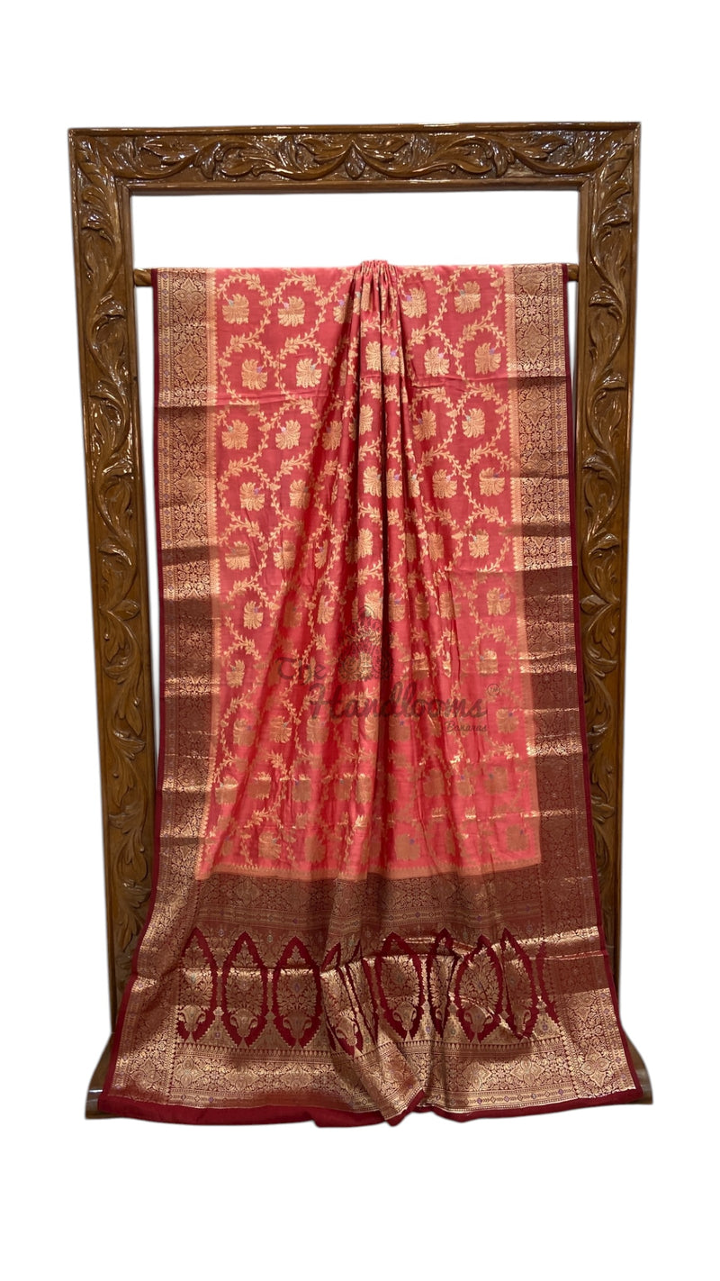 Pure Chiniya Silk Handloom Banarasi Saree - The Handlooms