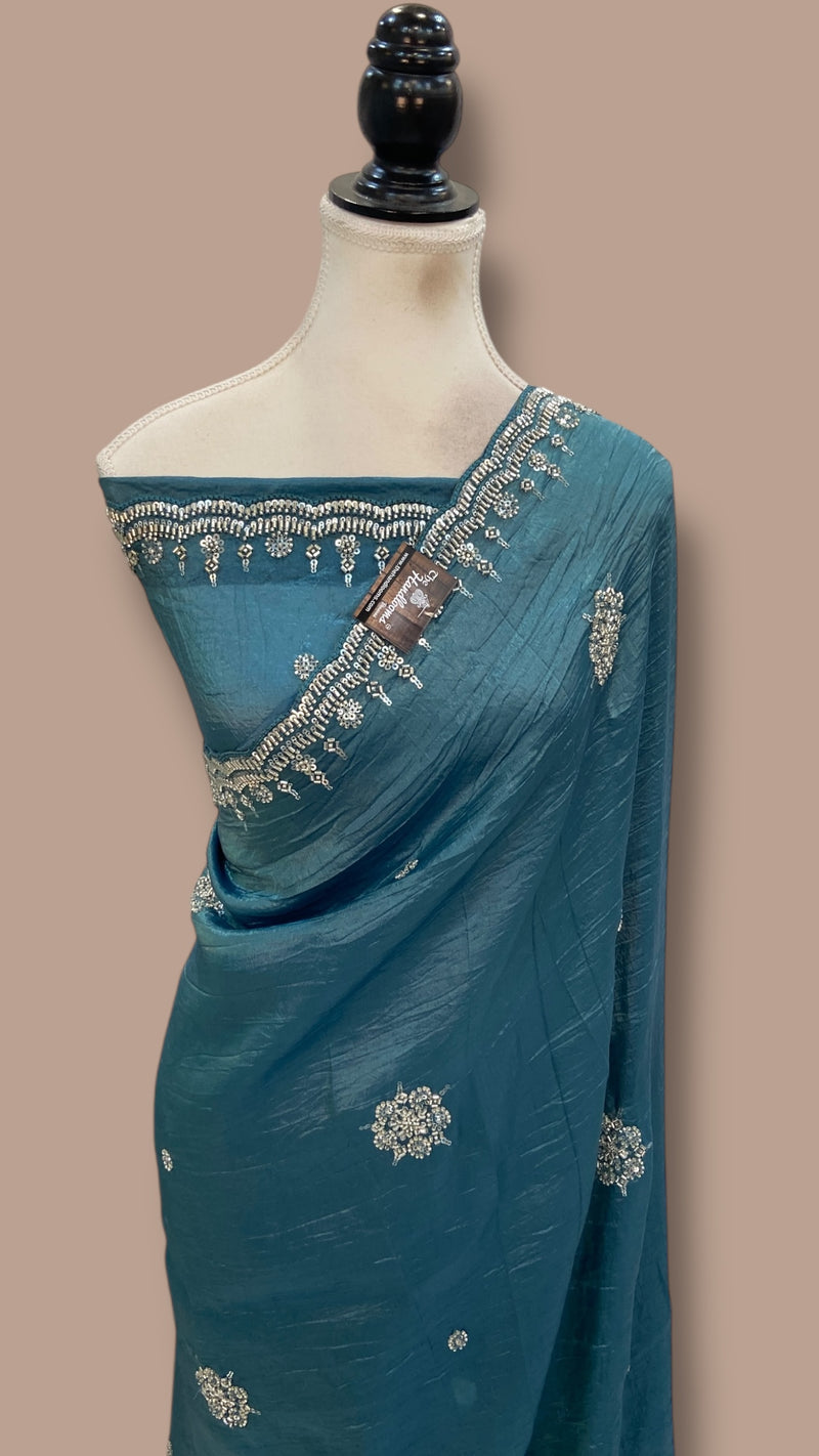 Tissue Silk Banarasi Saree With Handwork