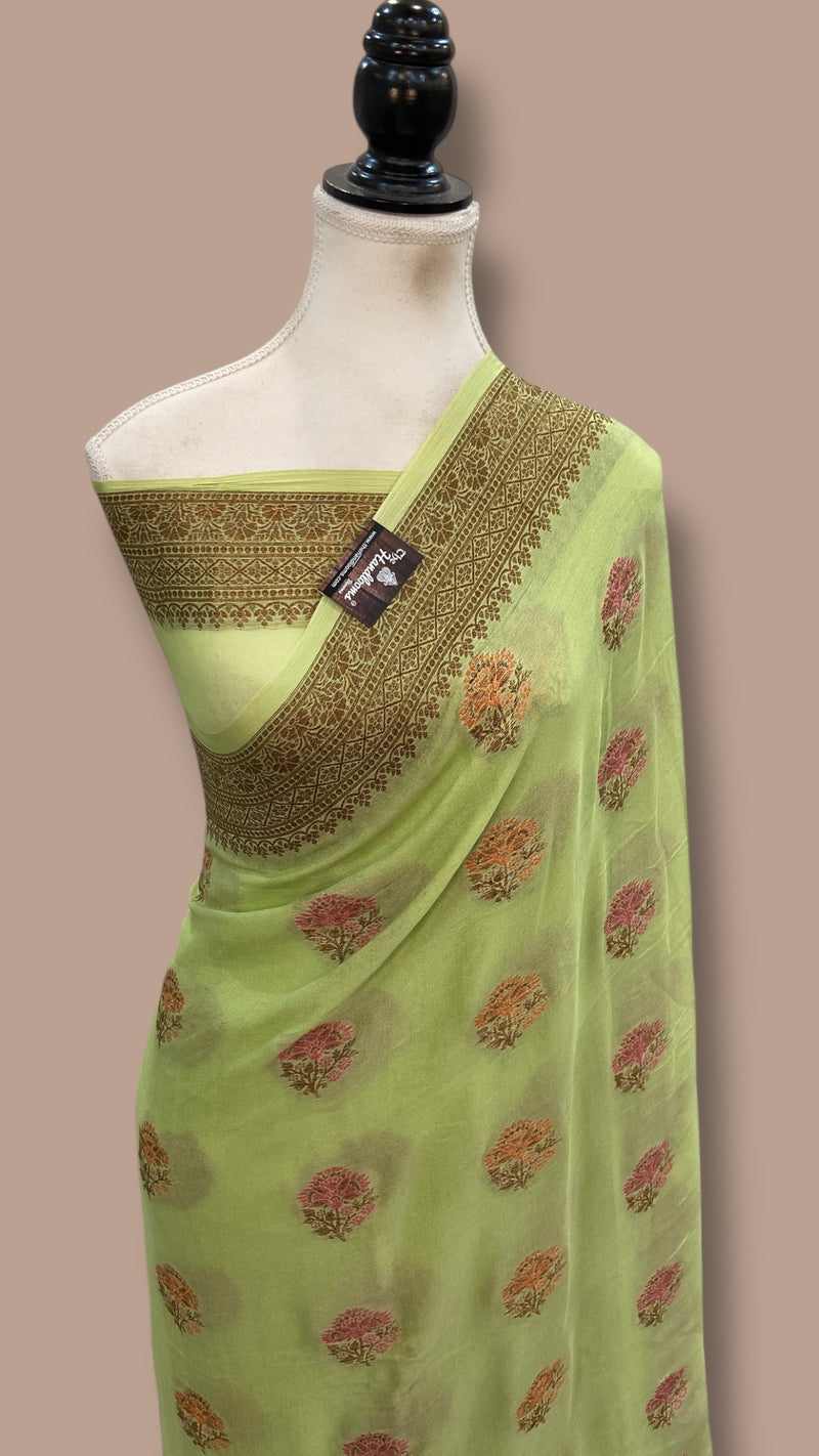 Pure Chiffon Khaddi Banarasi Saree