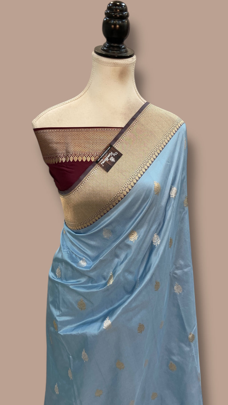 Pure Katan Silk Banarasi Handloom Saree - All Over Kadua Motifs