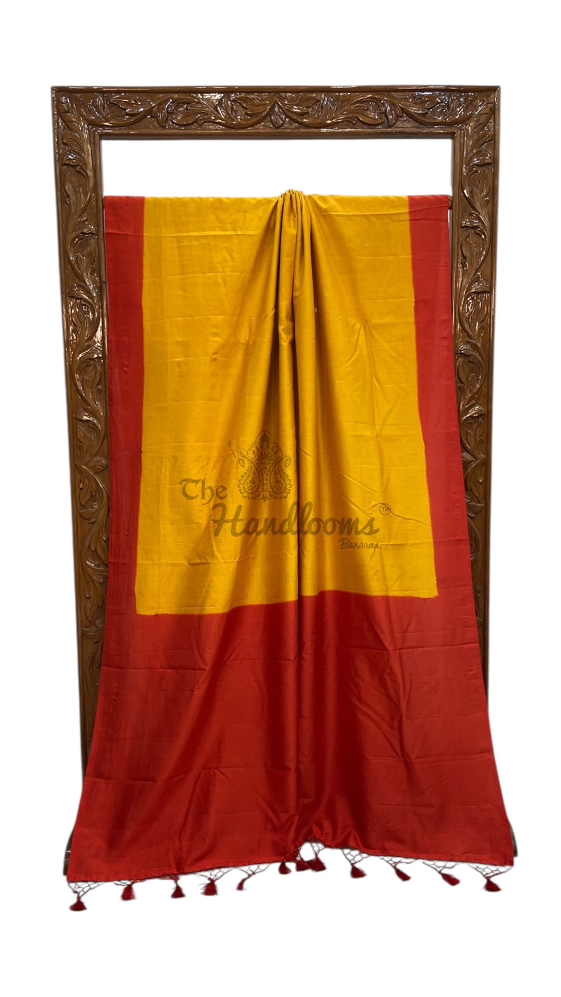 Pure Katan Chiniya Silk Handloom Banarasi Saree-Plain