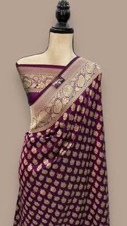 Pure Katan Silk Banarasi Handloom Saree - All Over Jaal Work - The Handlooms
