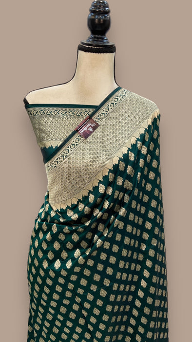 Pure Katan Silk Banarasi Handloom Saree - All Over Jaal Work