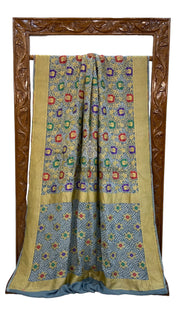 Pure Georgette Banarasi Bandhej Handloom Saree - with meenakari work - The Handlooms