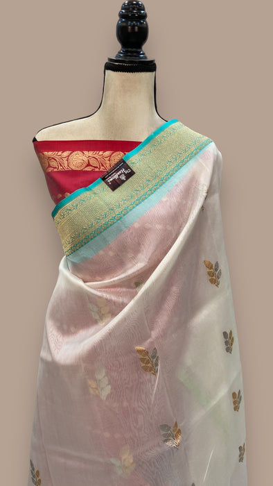 Pure Kora Handloom Banarasi Saree