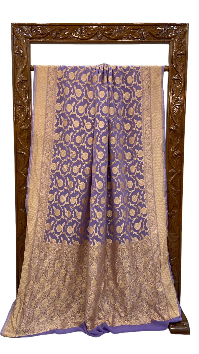Khaddi Georgette Banarasi Saree - Gold zari - The Handlooms