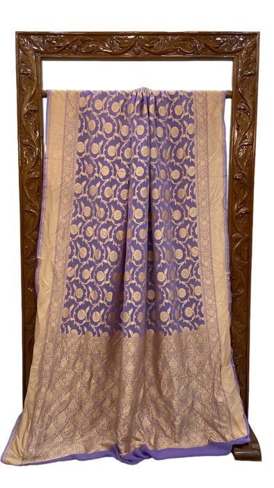 Khaddi Georgette Banarasi Saree - Gold zari