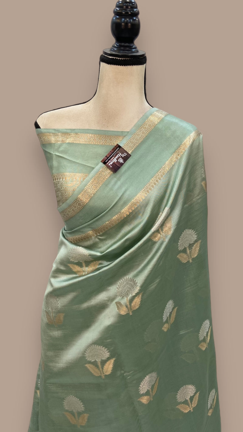 Pure Mango Silk Banarasi Handloom Saree - The Handlooms