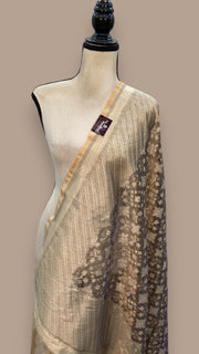 Pure Tissue Reshmi Zari Banarasi Brocade Handloom Dupatta - The Handlooms