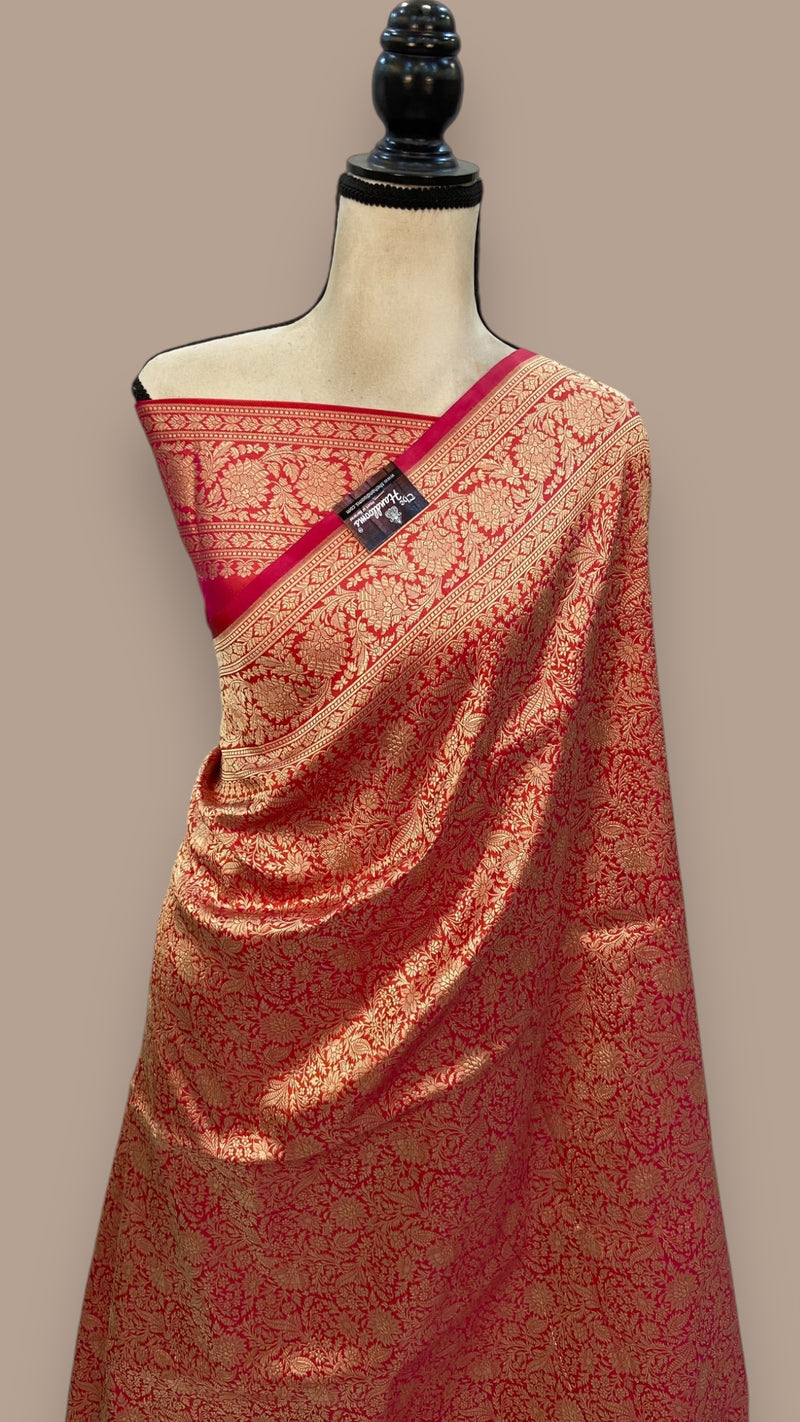Pure Katan Silk Banarasi Handloom Saree - Tanchui Brocade - The Handlooms