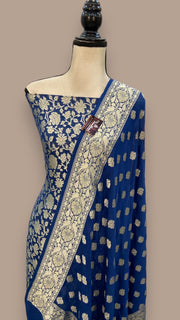 Khaddi Georgette Banarasi Dress material - The Handlooms