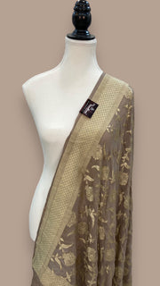 Khaddi Georgette Handloom Banarasi Dupatta - The Handlooms
