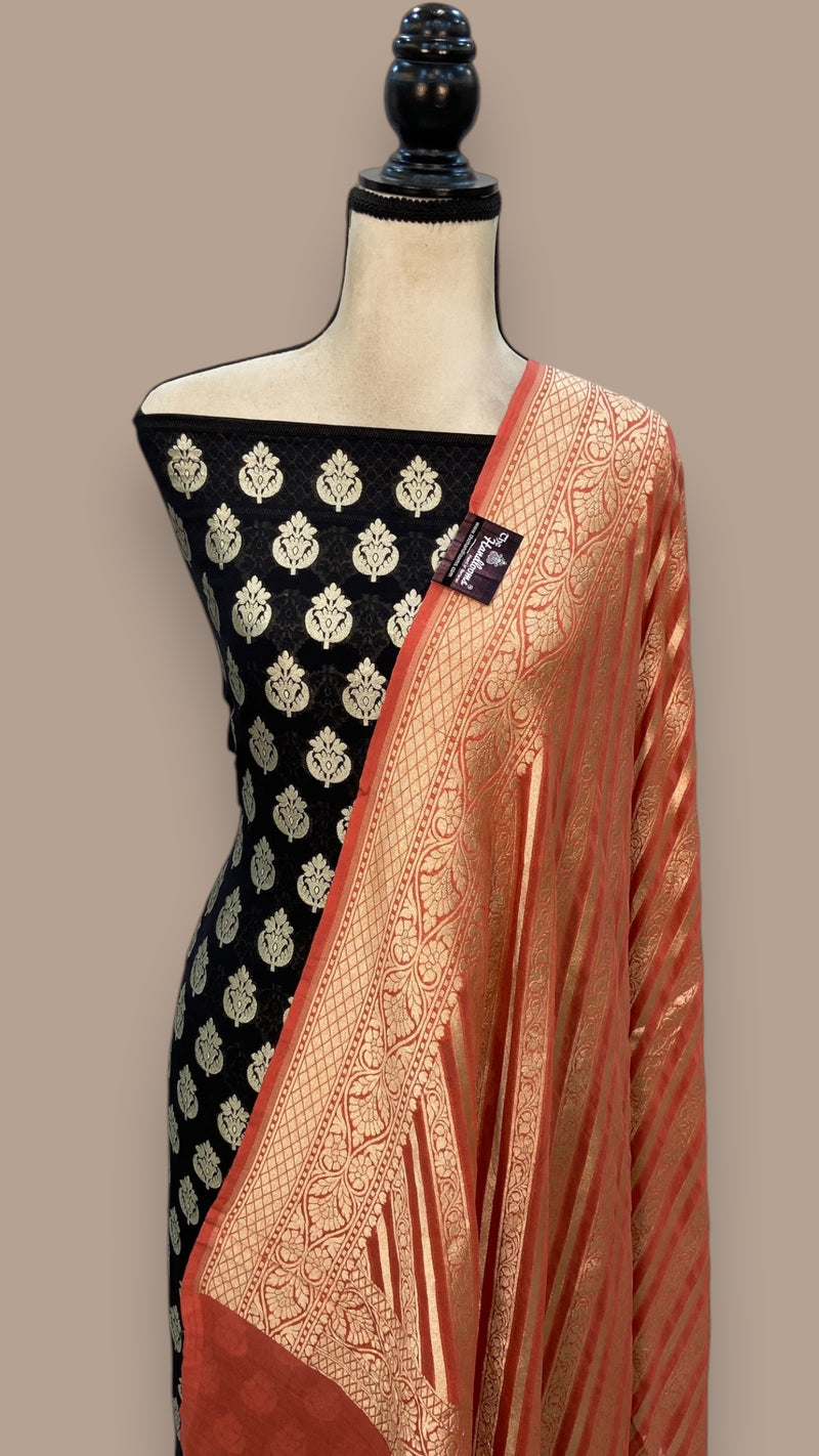 Khaddi Georgette Banarasi Dress material - The Handlooms