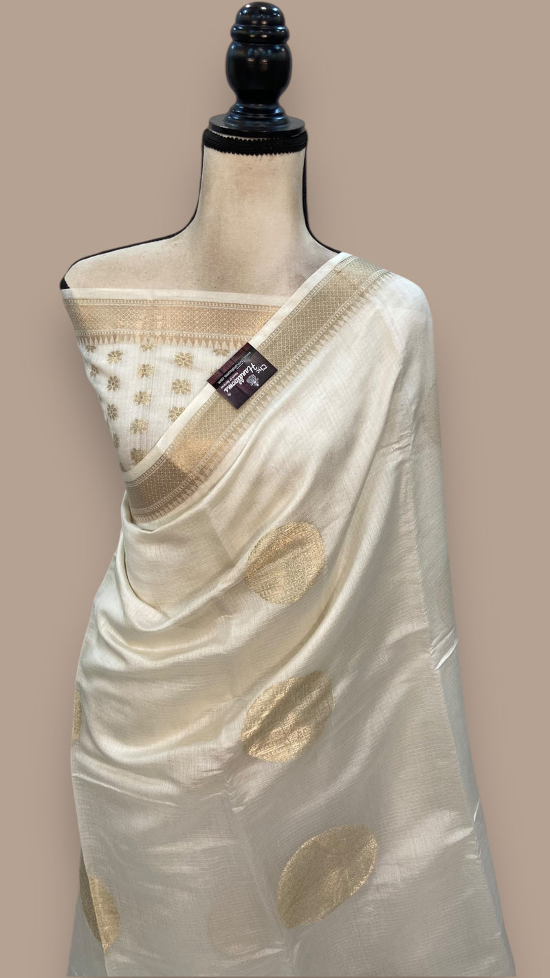 Pure Kota Chex silk Banarasi Handloom Saree - The Handlooms
