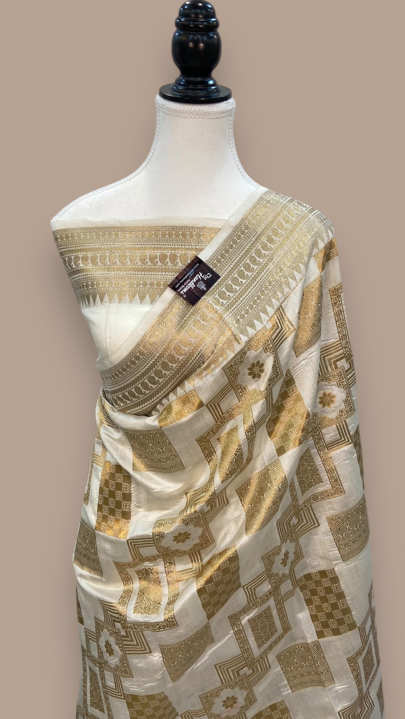 Pure Chiniya Silk Khaddi Handloom Banarasi Saree - The Handlooms