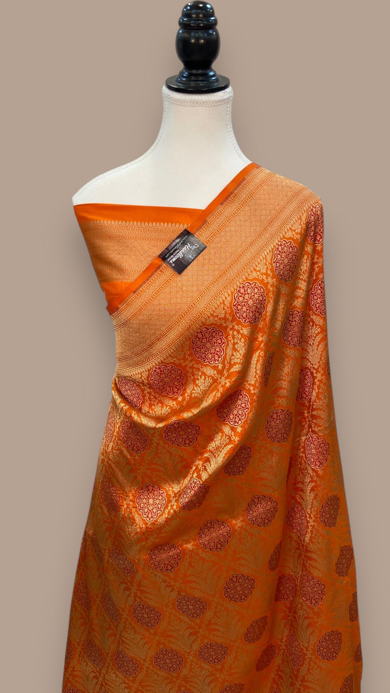 Pure Katan Silk Banarasi Handloom Saree - Tanchui Brocade - The Handlooms