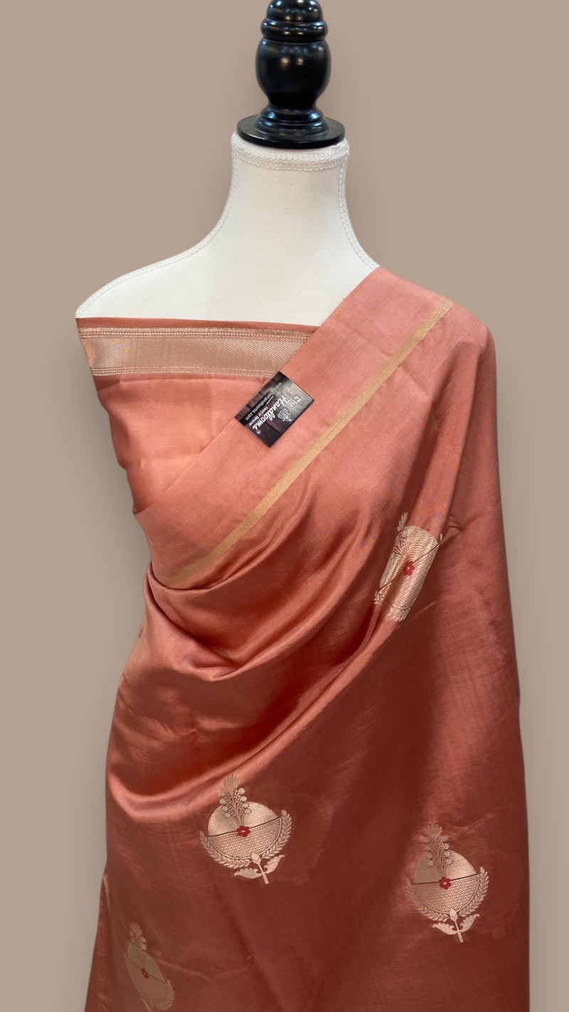 Pure Mango Silk Banarasi Handloom Saree - The Handlooms