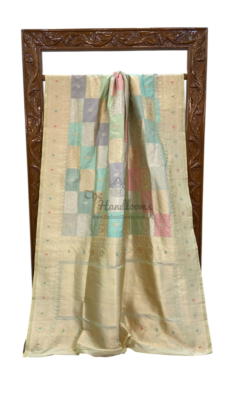 Ektara Pure Katan Silk Banarasi Handloom Saree - All over kadiyal Jaal work - The Handlooms