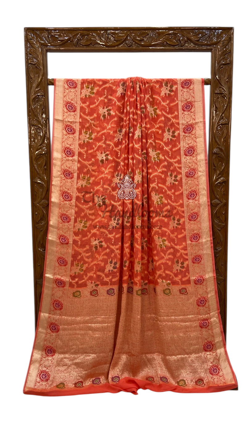 Pure Chiffon Khaddi Banarasi Saree - The Handlooms