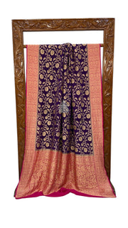 Pure Khaddi Georgette Banarasi Saree -  Gold zari - The Handlooms