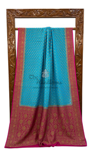 Khaddi Georgette Handloom Banarasi Saree -  Antique zari - The Handlooms