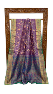 Tussar Silk Handloom Banarasi Saree With Chikankari - The Handlooms