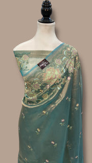 Pure Tissue Handloom Banarasi Saree With Chikankari - The Handlooms