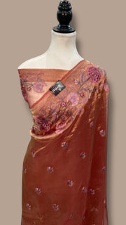 Pure Tissue Handloom Banarasi Saree With Chikankari - The Handlooms