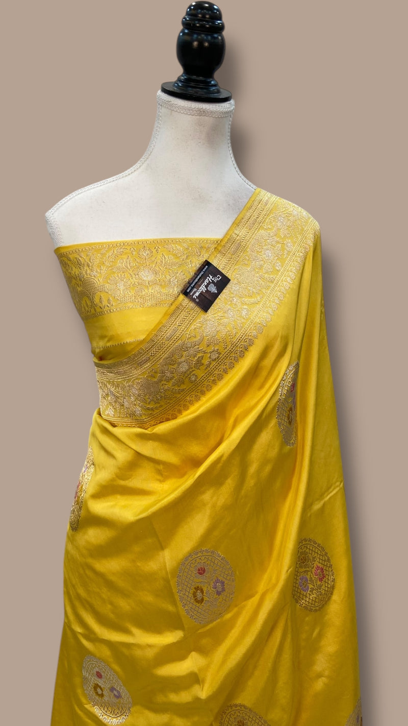 Ektara Pure Katan Silk Banarasi Handloom Saree - All over kadiyal Jaal work - The Handlooms