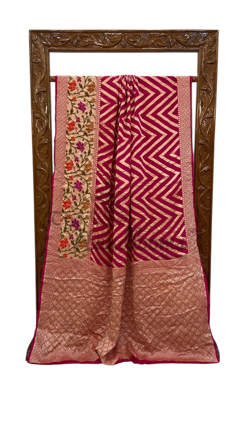 Pure Chiffon Khaddi Banarasi Saree - The Handlooms