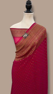 Khaddi Georgette Banarasi Saree -  Antique zari - The Handlooms